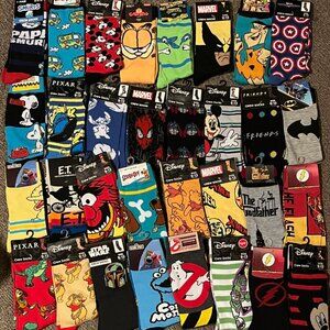 SOCKS Cartoon Disney Marvel DC Star Wars Mens (AS MANY FOR $8.27 TOTAL SHIPPING)